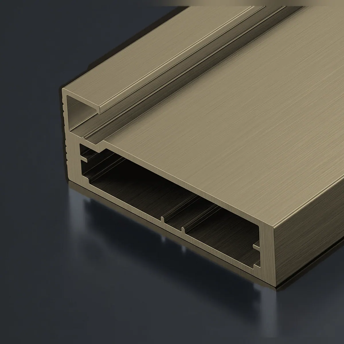 50 mm aluminium profile in champagne finish
