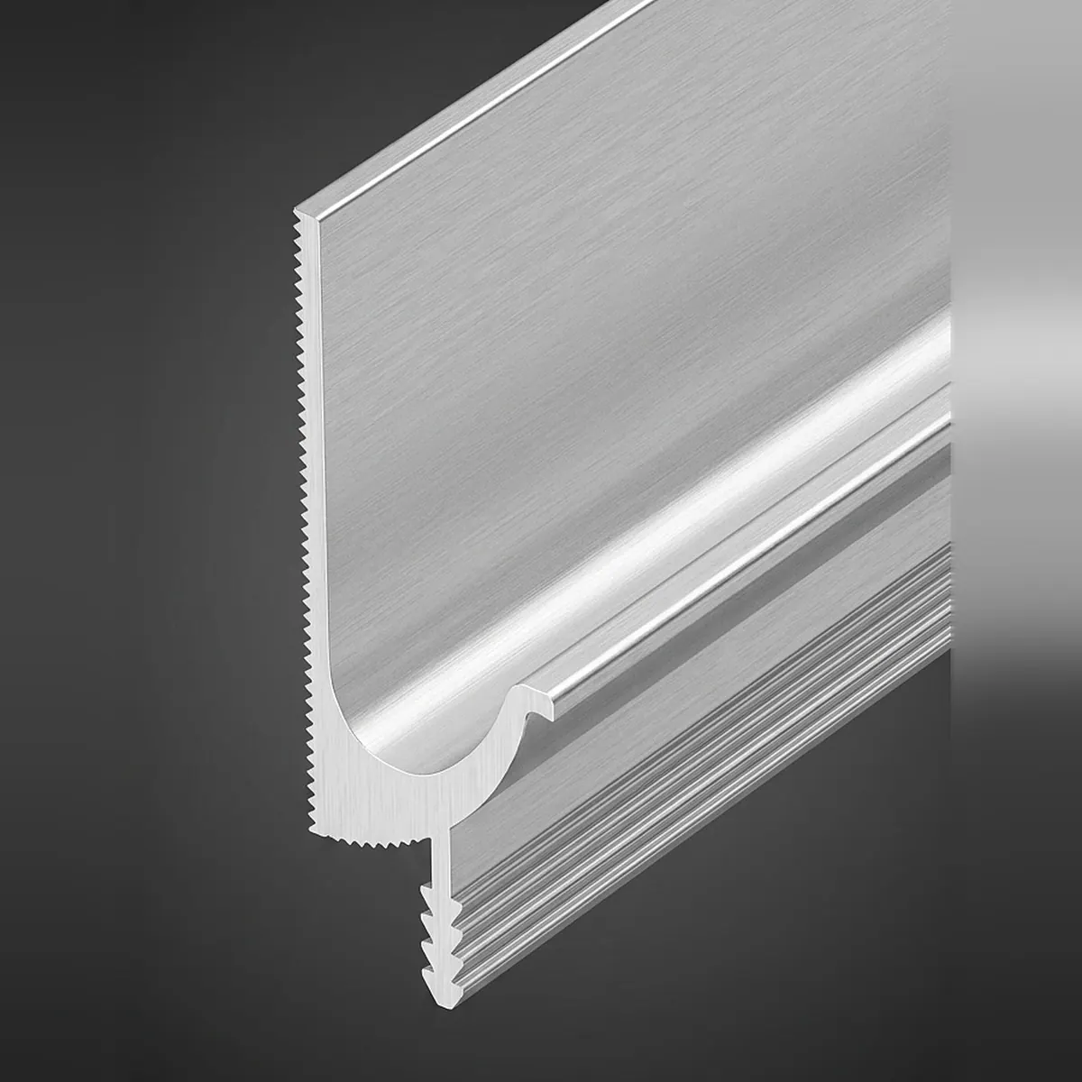 Eureka J Handle aluminium profile in silver finish
