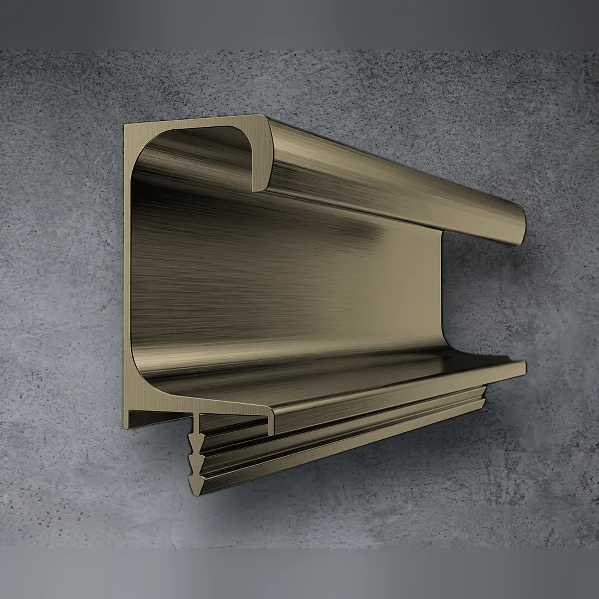 G-section aluminium handle profile in champagne finish