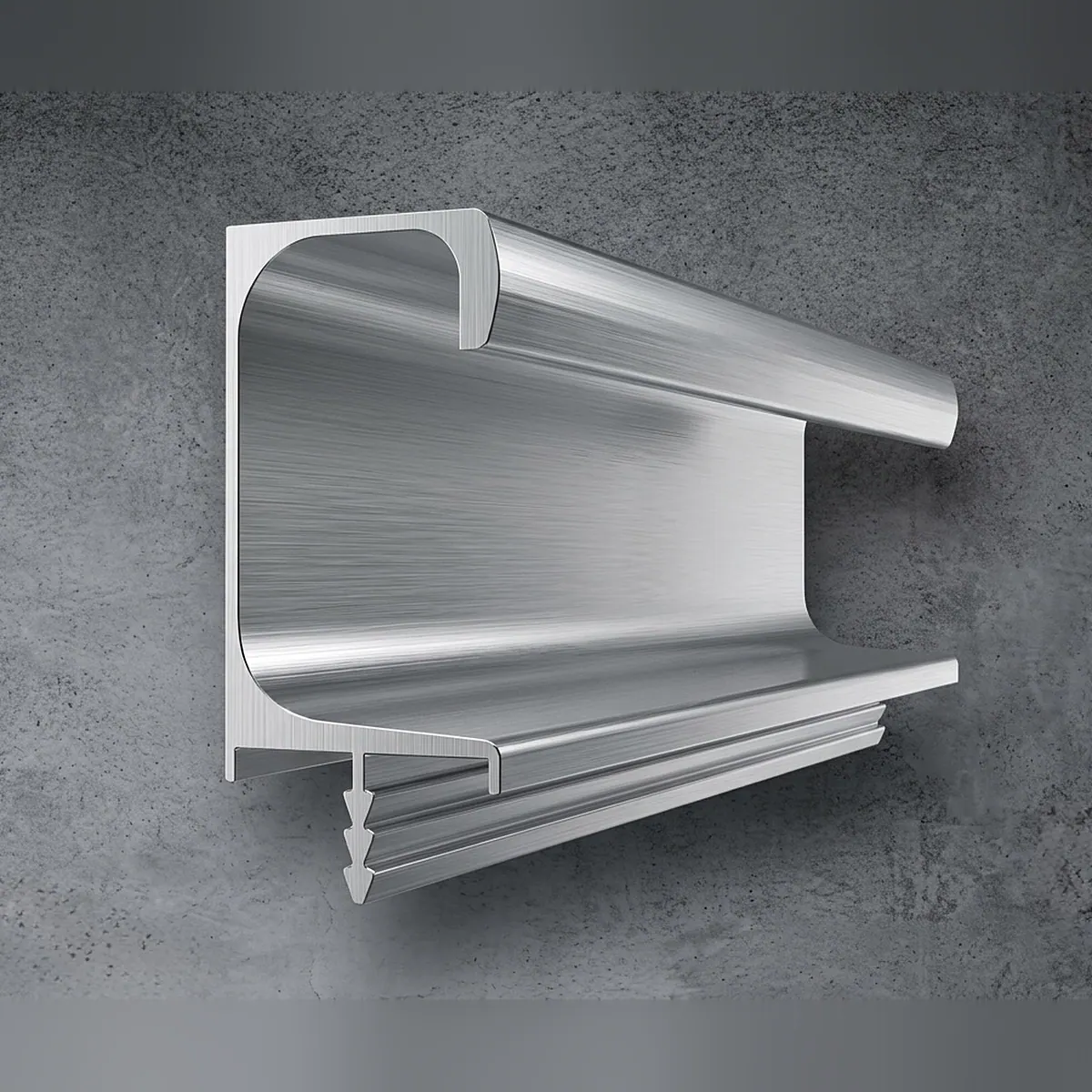 G-Section aluminium profile in silver finish