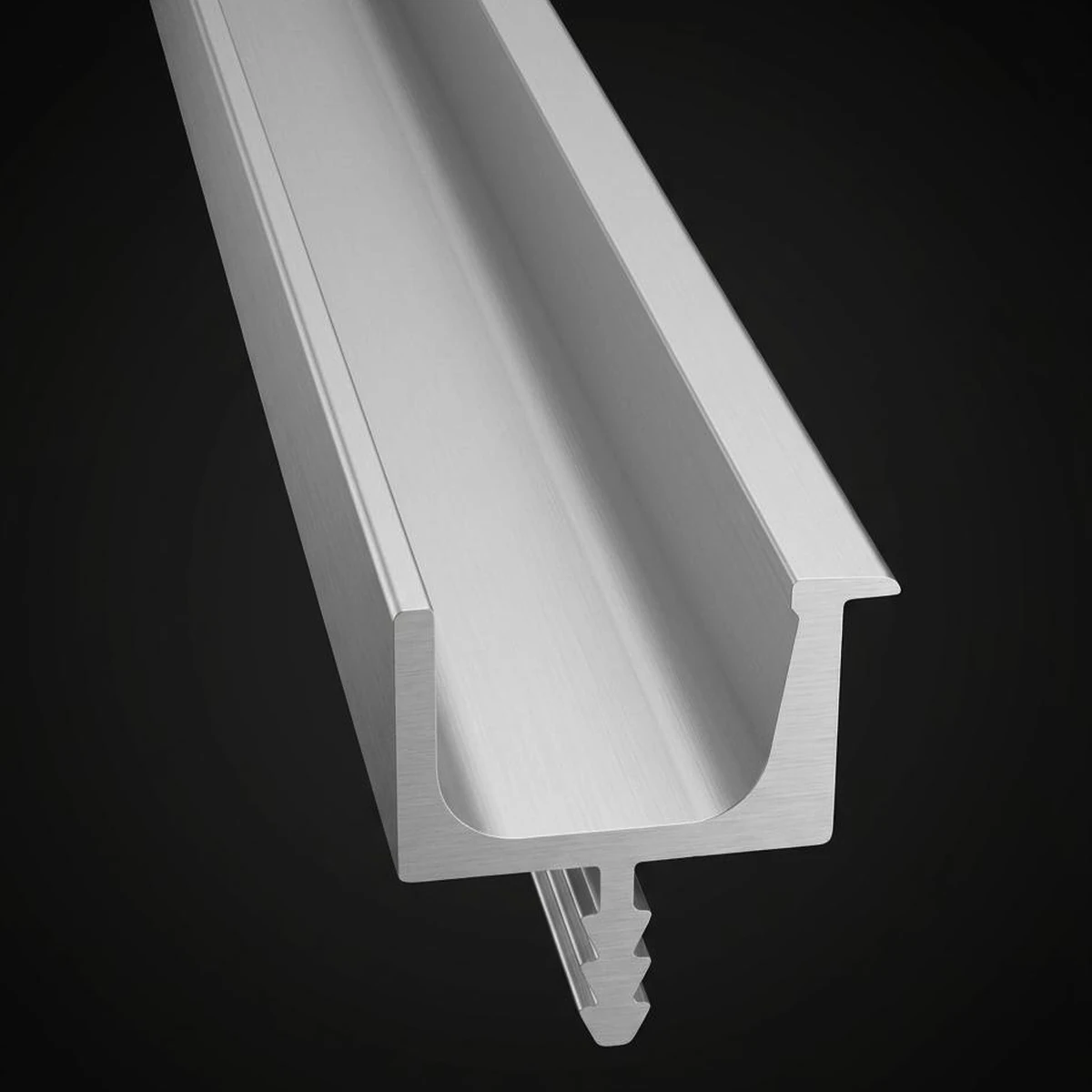 Slim C aluminium profile in silver finish
