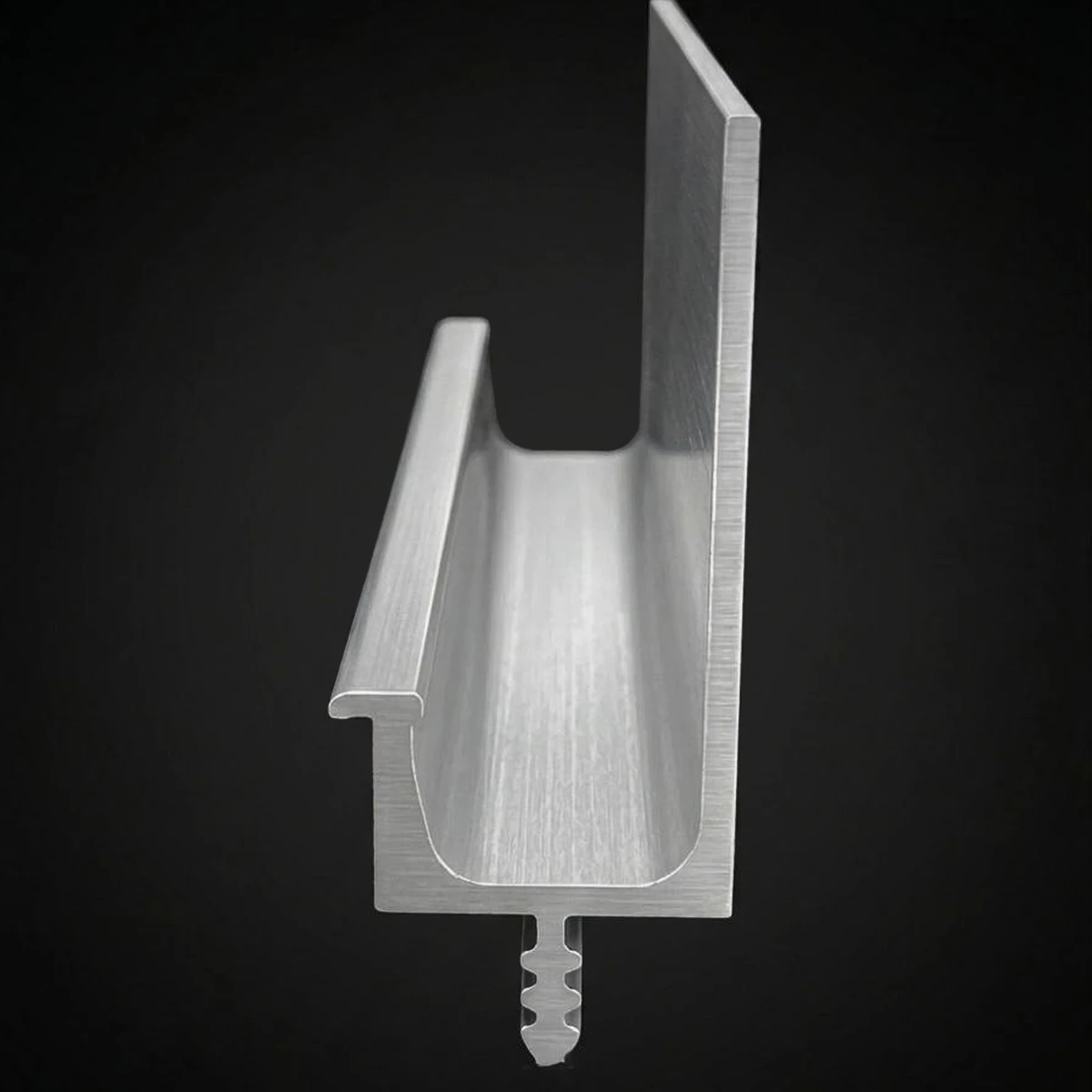 Slim J aluminium profile in silver finish