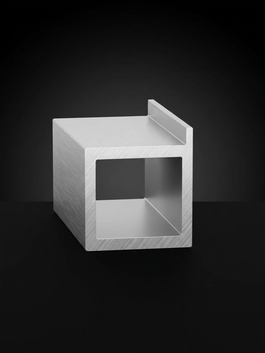 AIR 30kg paste-on aluminium profile, a square hollow section with a raised lip on one edge