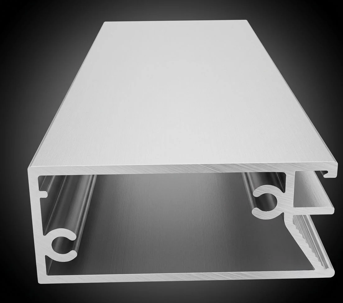 V Rail Door aluminium profile in silver finish