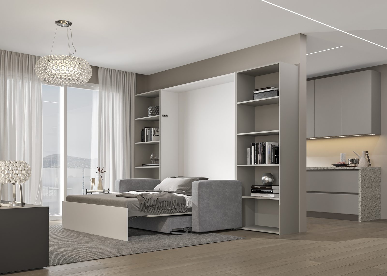 Aladino Hideaway Sofa Cum Bed – wall bed / sofa-cum-bed mechanism by Mirano by Varun Impex, Double Bed Size (Vertical) — 1620 × 2000mm for modular furniture