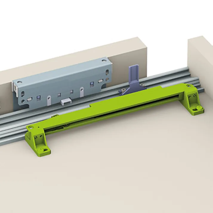 Evolution soft-close damper fitted in the upper rail Evolution soft-close damper fitted in the upper rail
