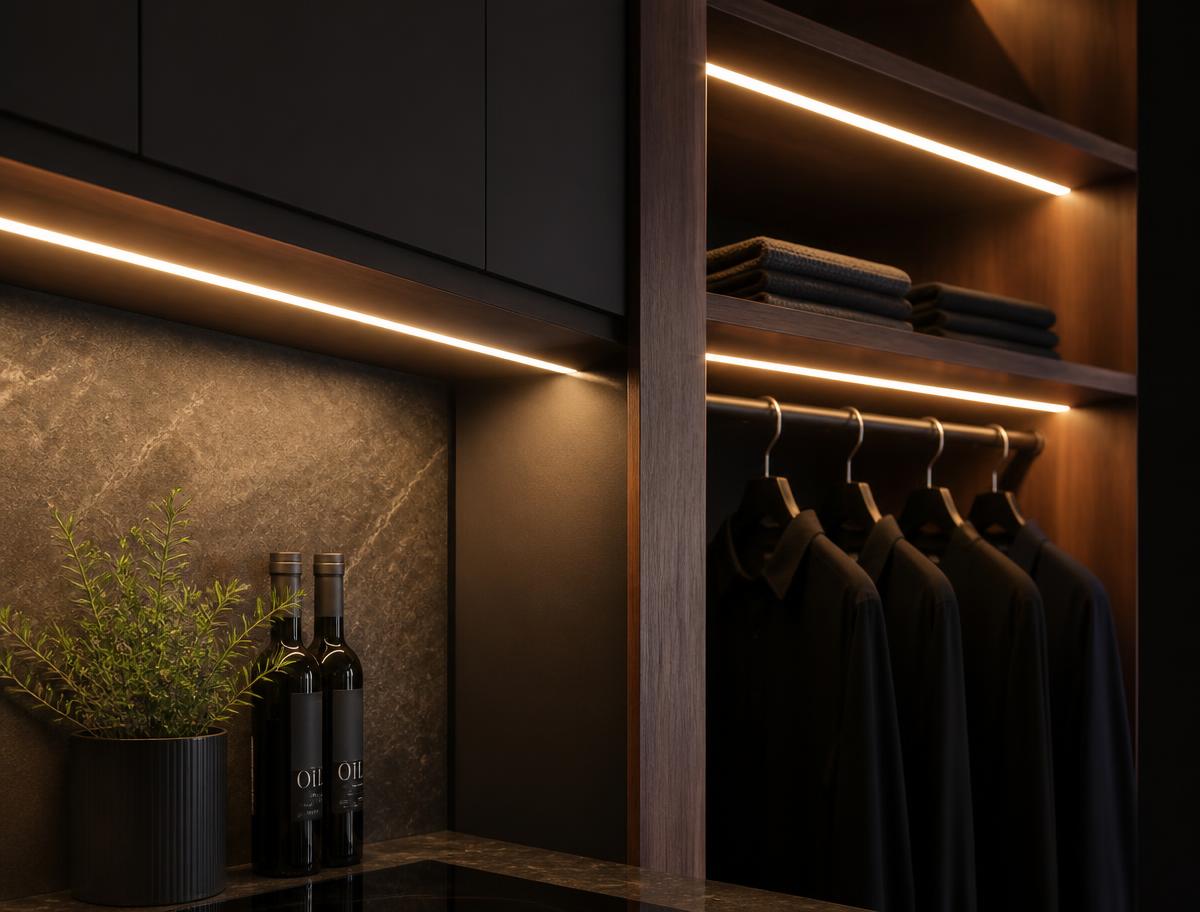 Wardrobe Lighting & LED Profiles for modular wardrobes — Mirano by Varun Impex