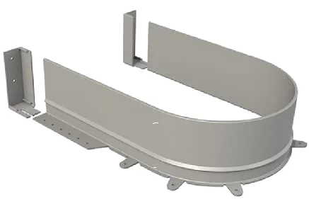 Syphon Flex U-shaped surround Grey U-shaped metal surround with two fixing brackets, designed to wrap around a sink siphon inside a drawer