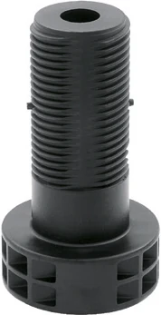 Threaded adjustable leg Short black threaded cabinet leg with a ribbed foot