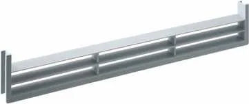 Rectangular ventilation grill Long grey rectangular louvred ventilation grill with fixing tabs at both ends